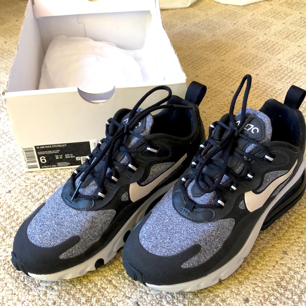 Nike Women’s Black/Grey Air Max React Sneakers